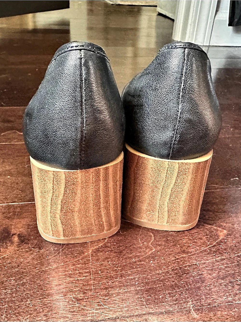 Franco Sarto Women's Black & Brown Block Heel Pumps - Picture 2 of 6